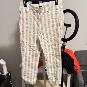New York & Company Cream Striped Kids Pants